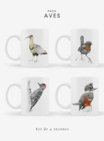 Set 4 Tazones Aves
