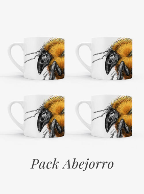 Set 4 Tazas Abejorro Chileno