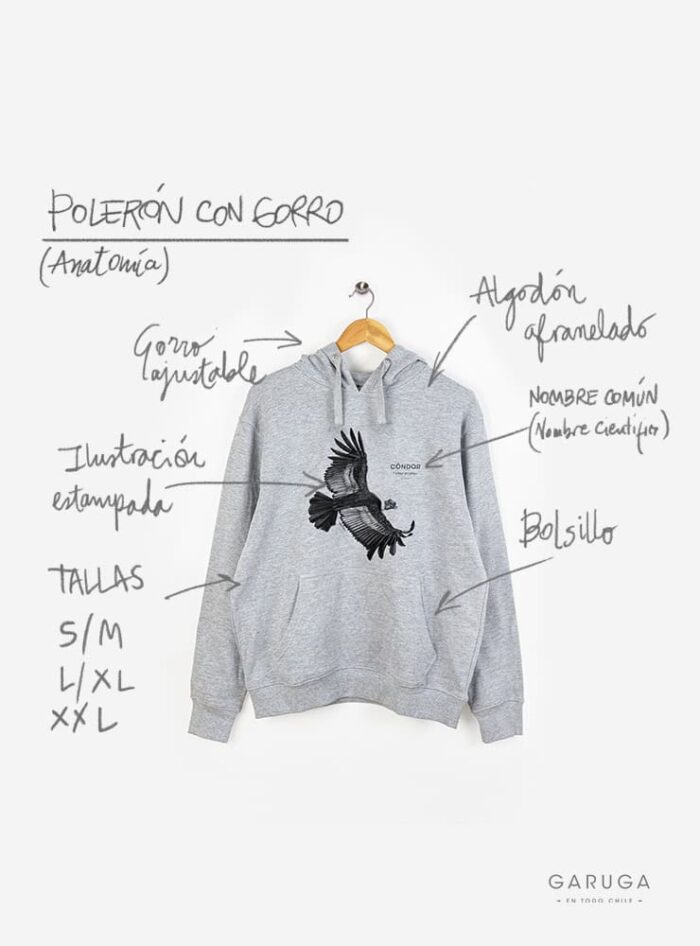 Polerón Gorro Gris- Huillín